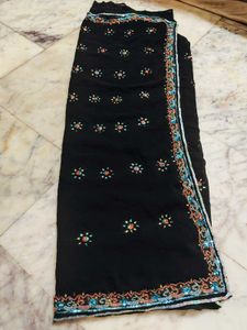 Black Saree Embroidery Work