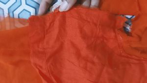 Orange Plain Georgette Suit.
