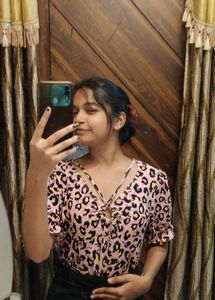 Pink Animal Print Top