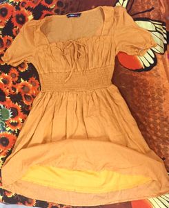 Solid Square Neck Dress