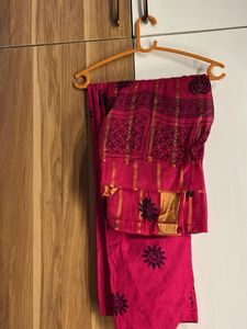 Purple Print Dress with Lace