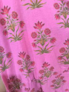 Pink A-line Front Slit Kurti.