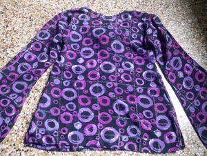 Retro Print Bell Sleeve Top