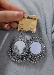 Mirror Jhumka Earrings