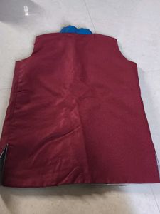 Maroon And Grey  Ethnic Jacket