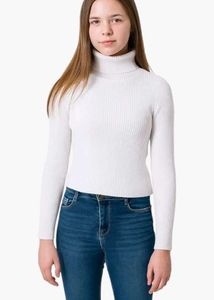 White Turtleneck Long Sleeve Top