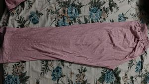 Baby Pink Night Dress Lower Tshirt For Women ♥️