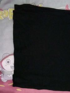 Black Closed Neck Ribbed Top