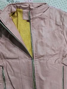 leather peach colour jacket
