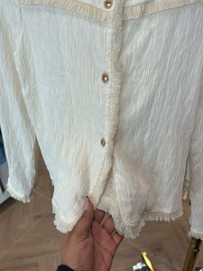 Korean Cream button down elegant shirt