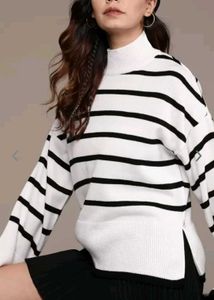 Striped Turtleneck Sweater