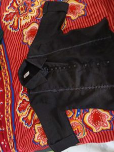 Black Collared Button-Down