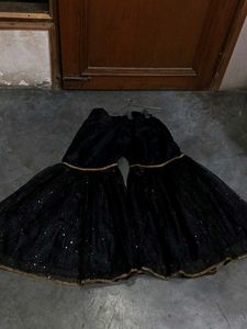 Gold Embellished Kurti with Black Skirt