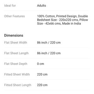 Double Bedsheet With Pillow Cover