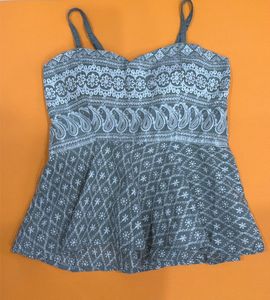 Gray Padded Peplum Tank Top