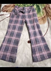Plaid Flare Trousers