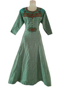 Elegant Green Dress with intricate embroidery