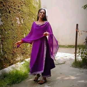 Purple Embroidered Salwar Kameez