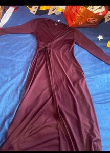 Elegant Burgundy Wrap Dress