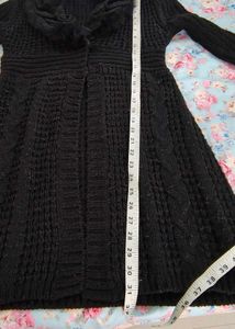 Black Knit Long Cardigan (Size 32)