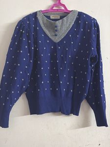 Vintage Polka Dot Knit Sweater