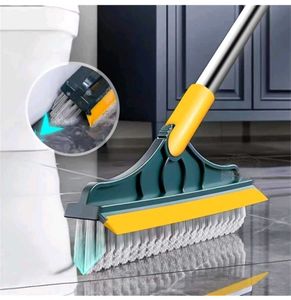 2in1 Floor Scrub Brush with Long Adjustable Handle