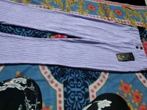 Lavender Textured Flare Pants