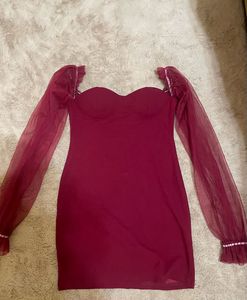 Burgundy Bodycon Dress