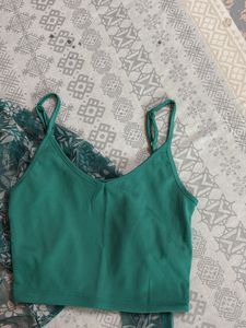 Green Floral Top &amp; Cami Set