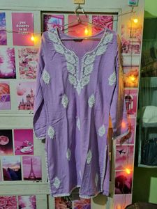 New Elegant Lavender Chikankari Kurta