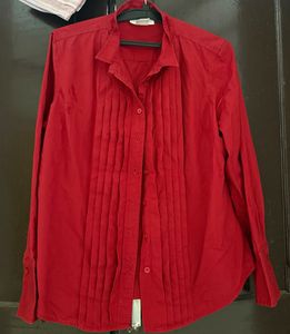 Red Button-Down Shirt
