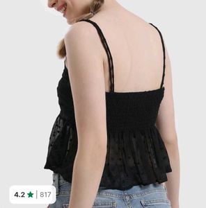 Casual sleeveless solid women black top