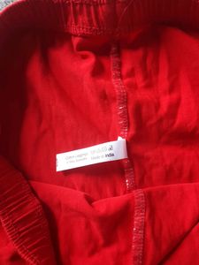 Lyra Branded Ankle Red Leggings