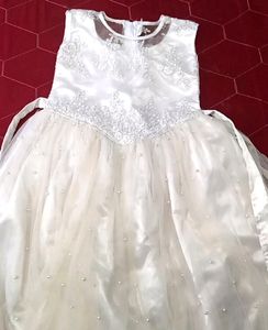 🤍White Or Cream Frock For Girl 6-9 Years