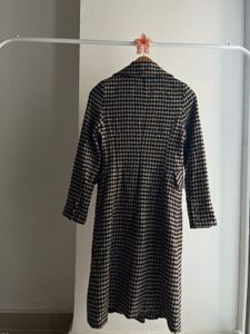 HOUNDSTOOTH LONG LINE Single Breasted Overcoat