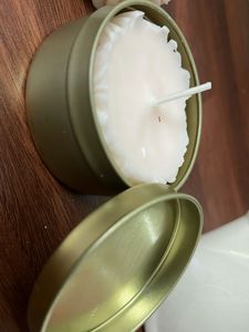Gold Tin Candle Holders - Set Of 2