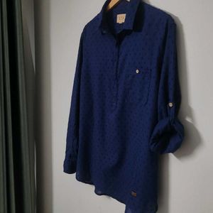 West Side E.T.A Lace Blue Long Sleeve Shirt