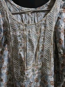 Patterned Long Sleeve Kurti