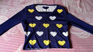 Heart Pattern Knit Sweater
