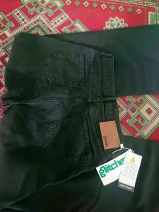 Olive Green Wide Leg Jeans