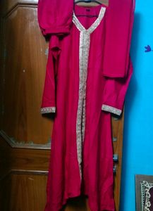 beautiful party wear long kurti pant Dupatta set