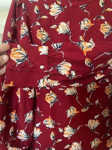 Red Floral Printed Top
