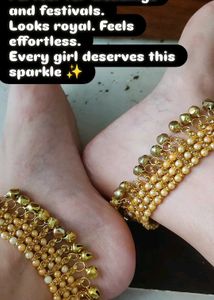Golden Anklets with Ghunghroos