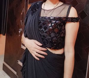 Solid/plain Bollywood Nylon Saree