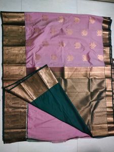 Elegant Pink &amp; Green Saree