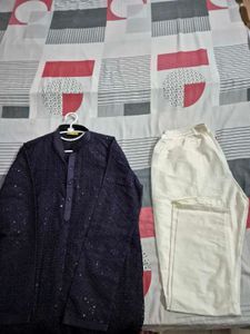 embroidered kurta-pajama set for men