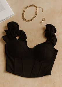 NEWME- Elegant Black Bustier Flat Lay 🖤👗✨