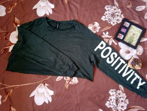 Oversized Green Crop Top
