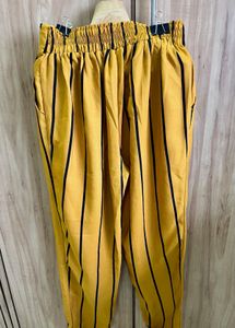 Mustard Striped Pants- Size Small