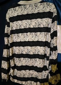 Striped Lace Blouse